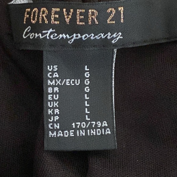 Forever 21 Black Contemporary Leopard Animal Print Light Pants size L - Picture 6 of 7